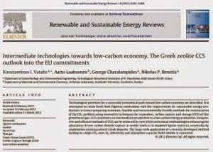 Intermediate technologies towards low-carbon economy -- The Greek zeolite CCS outlook into the EU commitments