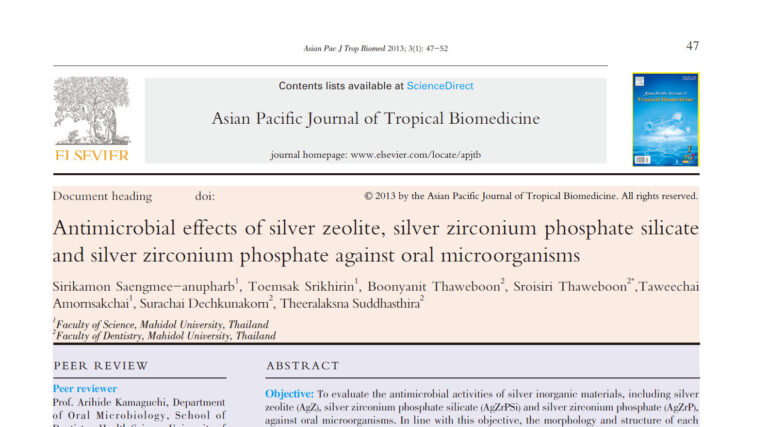 Antimicrobial effects of silver zeolite, silver zirconium phosphate silicate and silver zirconium phosphate against oral microorganisms