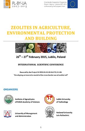 Ζεόλιθοι στη γεωργία, στην προστασία του περιβάλλοντος και στην οικοδομική – Διεθνές επιστημονικό συνέδριο – Lublin, Πολωνία – Zeolites in agriculture, environmental protection and building – International scientific conference – Lublin, Poland