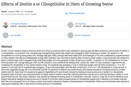 Επιδράσεις του κλινοπτιλόλιθου ή του ζεόλιθου A σε δίαιτες αναπτυσσόμενων χοίρων – Effects of Zeolite a or Clinoptilolite in Diets of Growing Swine