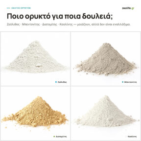 Ζεόλιθος, Μπεντονίτης, Διατομίτης, Καολίνης: Ποιο ορυκτό για ποια δουλειά;