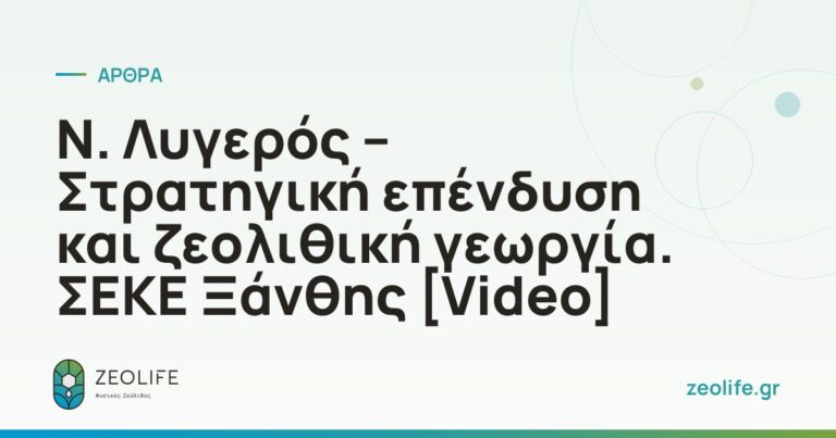 N. Lygeros – Strategic investment and zeolite-based agriculture. SEKE Xanthi [Video]