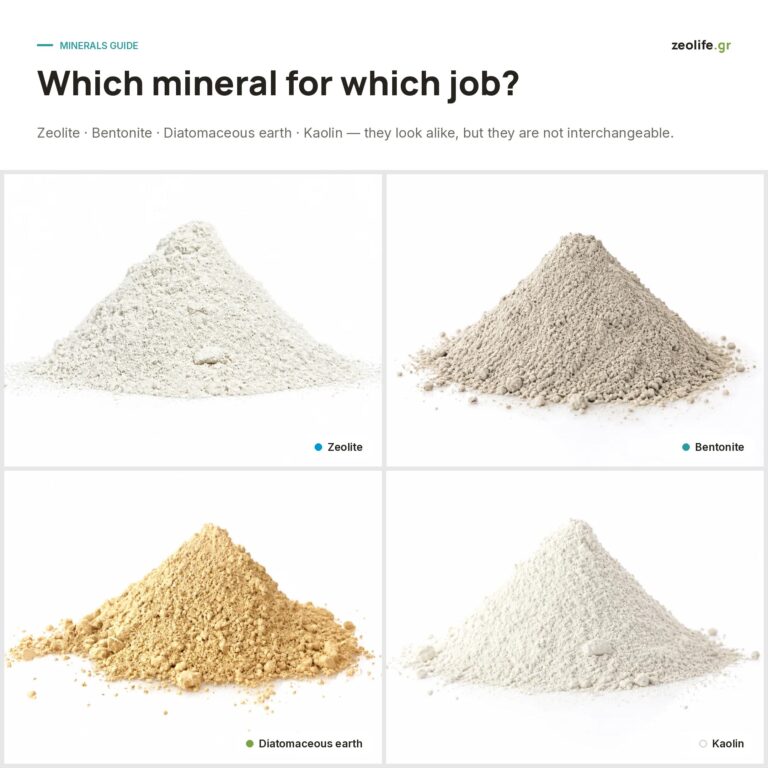 Which mineral for which job? Zeolite, bentonite, diatomaceous earth, kaolin